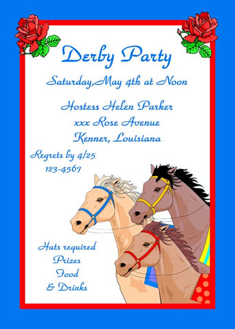 DERBY HORSES CUSTOM INVITATION