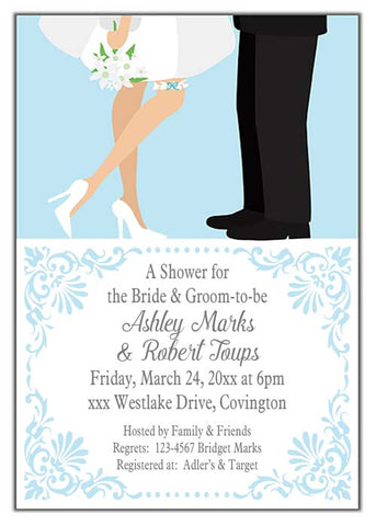 BRIDE AND GROOM LEGS CUSTOM INVITATION