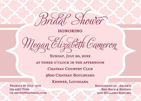 DECORATIVE QUAD BACKGROUND CUSTOM INVITATION